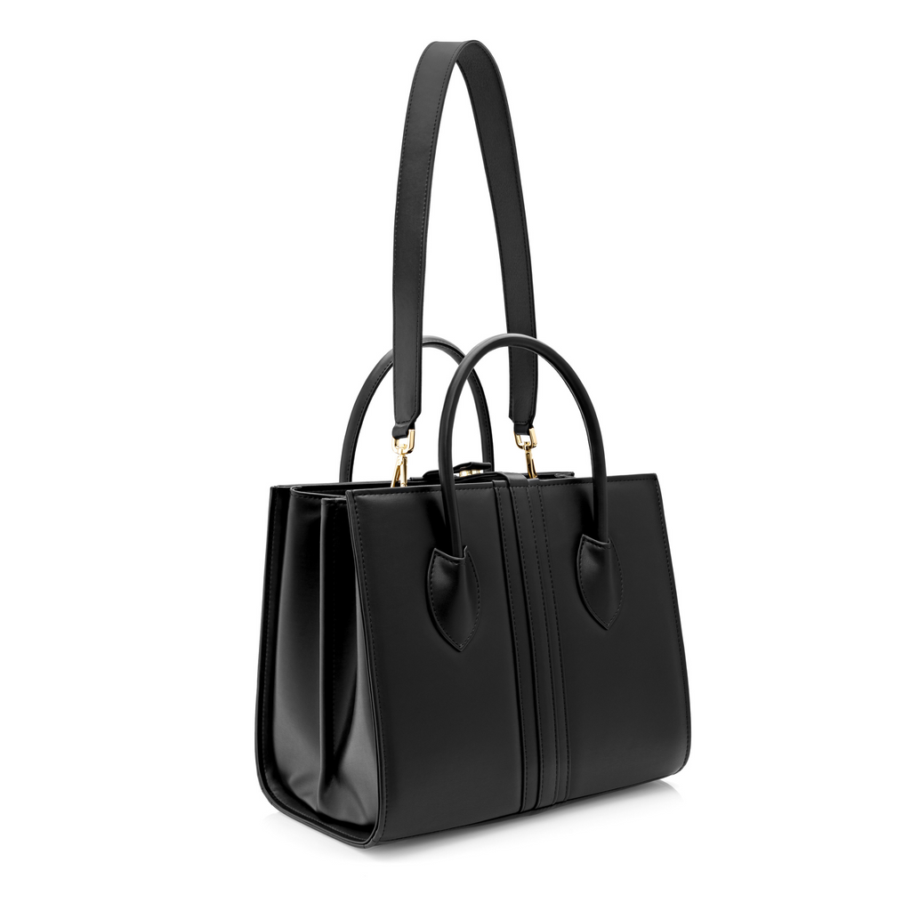large black handbag with strap