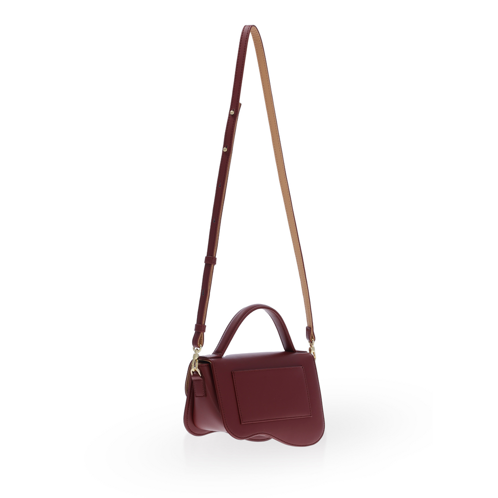 burgundy satchel handbag, crossbody