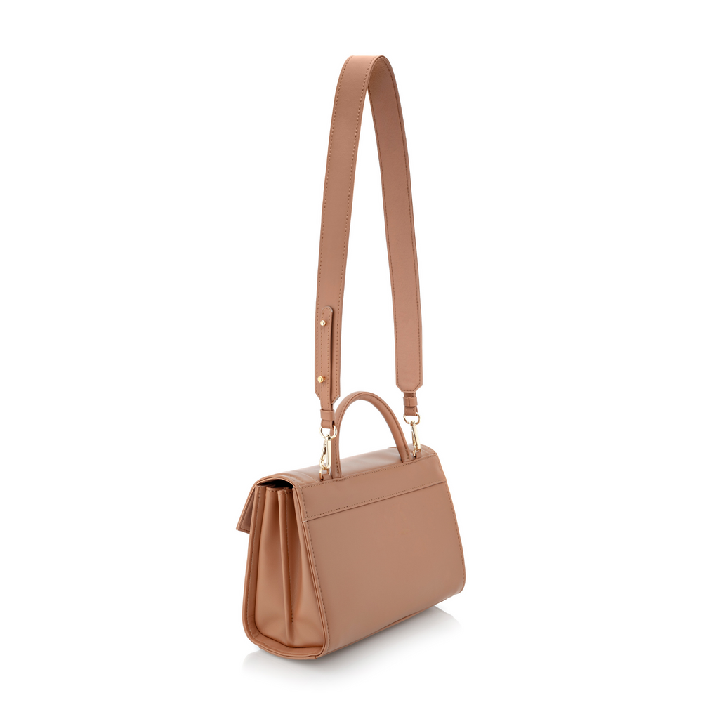 medium handbag with handle carmel