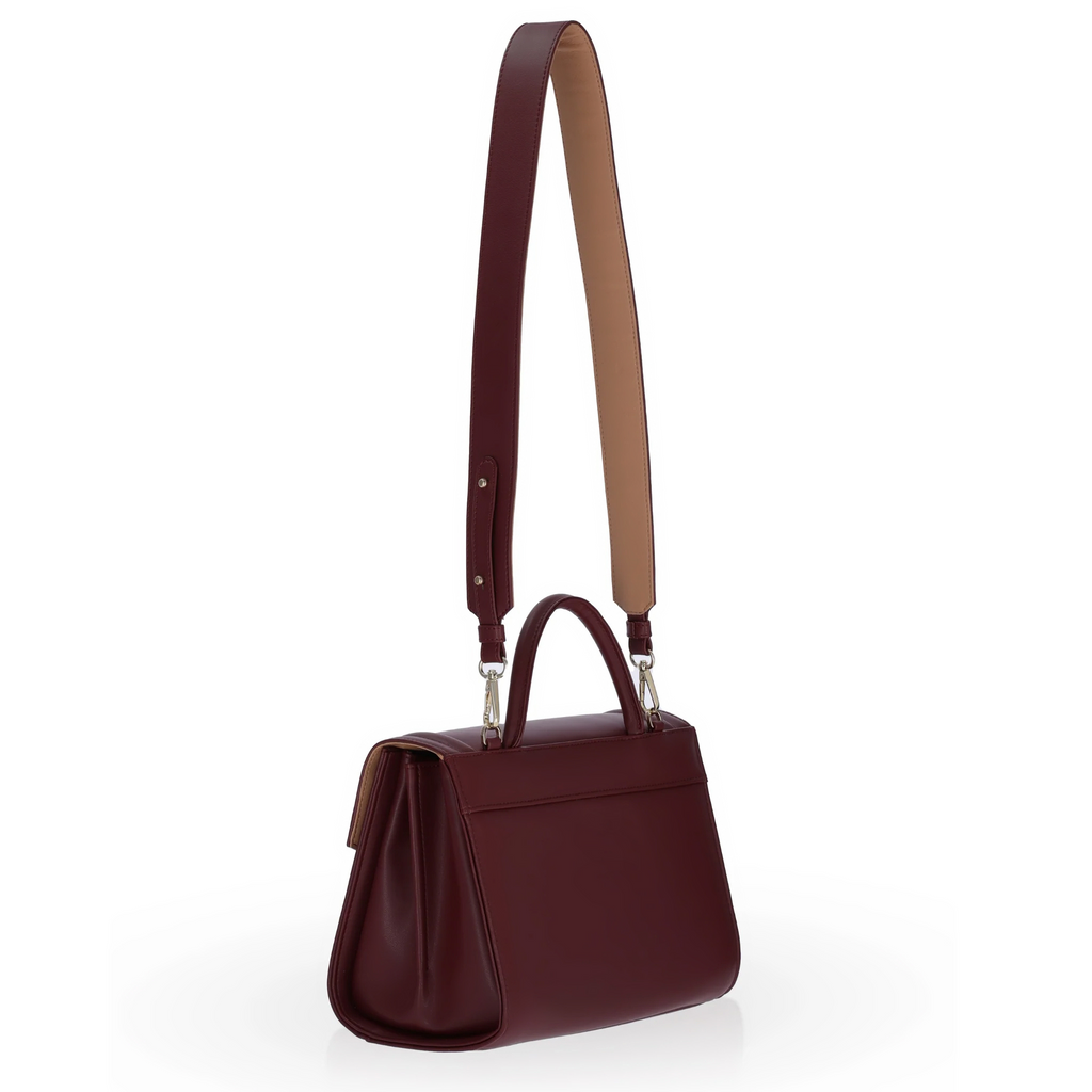 Medium-sized FAITH MIDI BURGUNDY handbag, strap