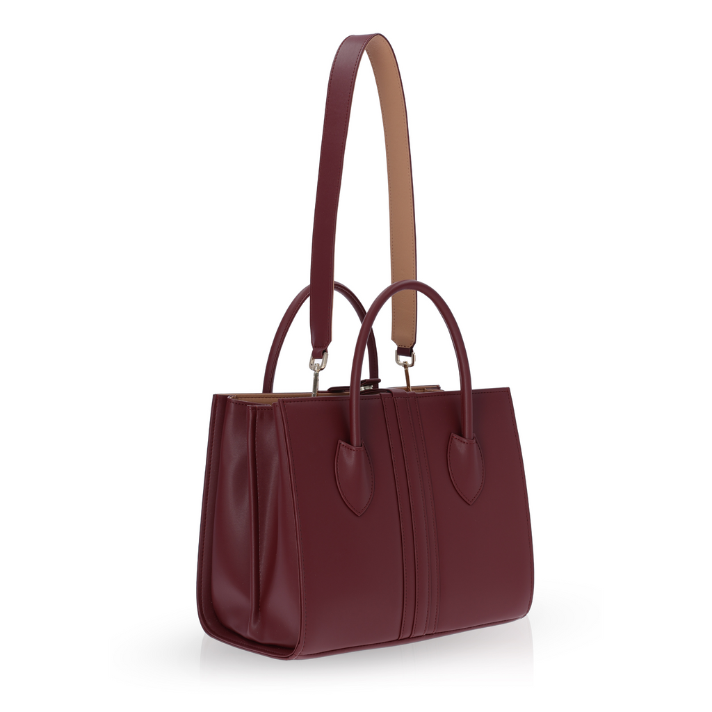 classic burgundy handbag