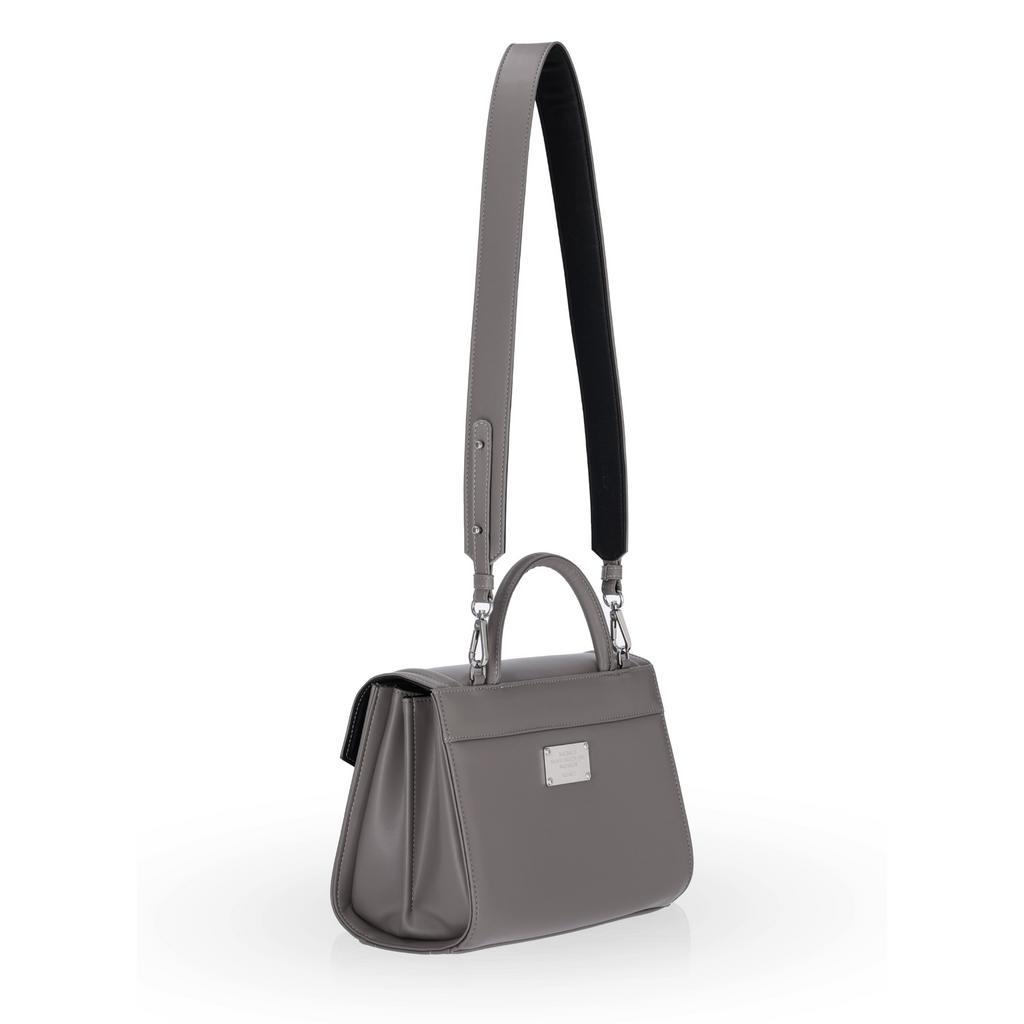 gray women's handbag with pockets crossbody