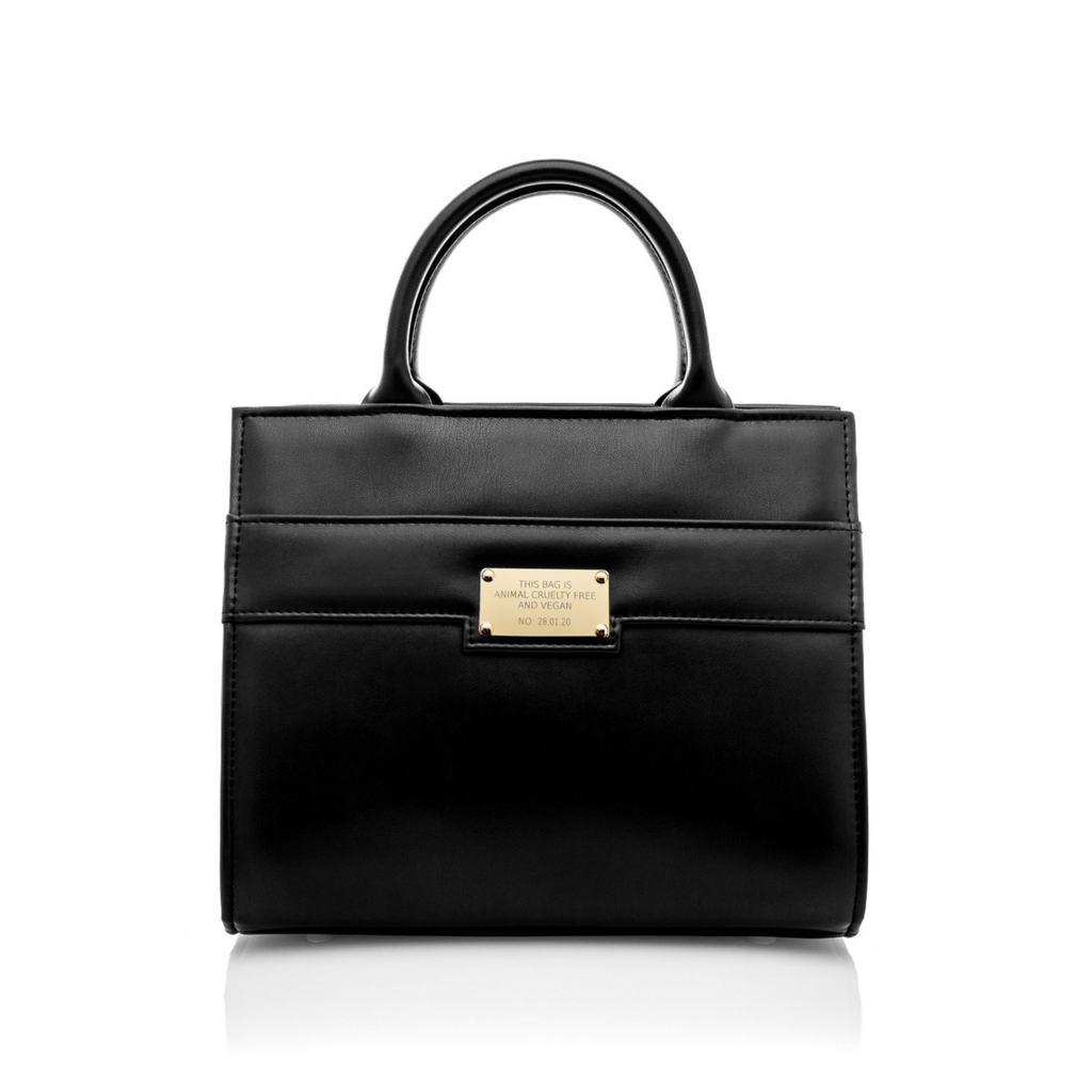 medium-sized black handbag