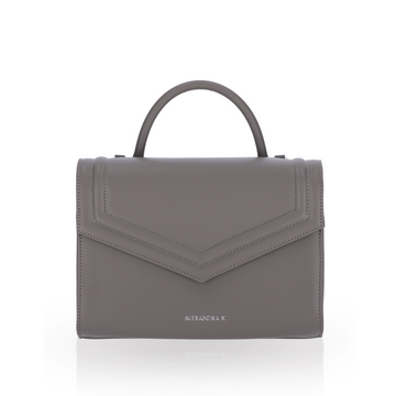 gray women's handbag with pockets