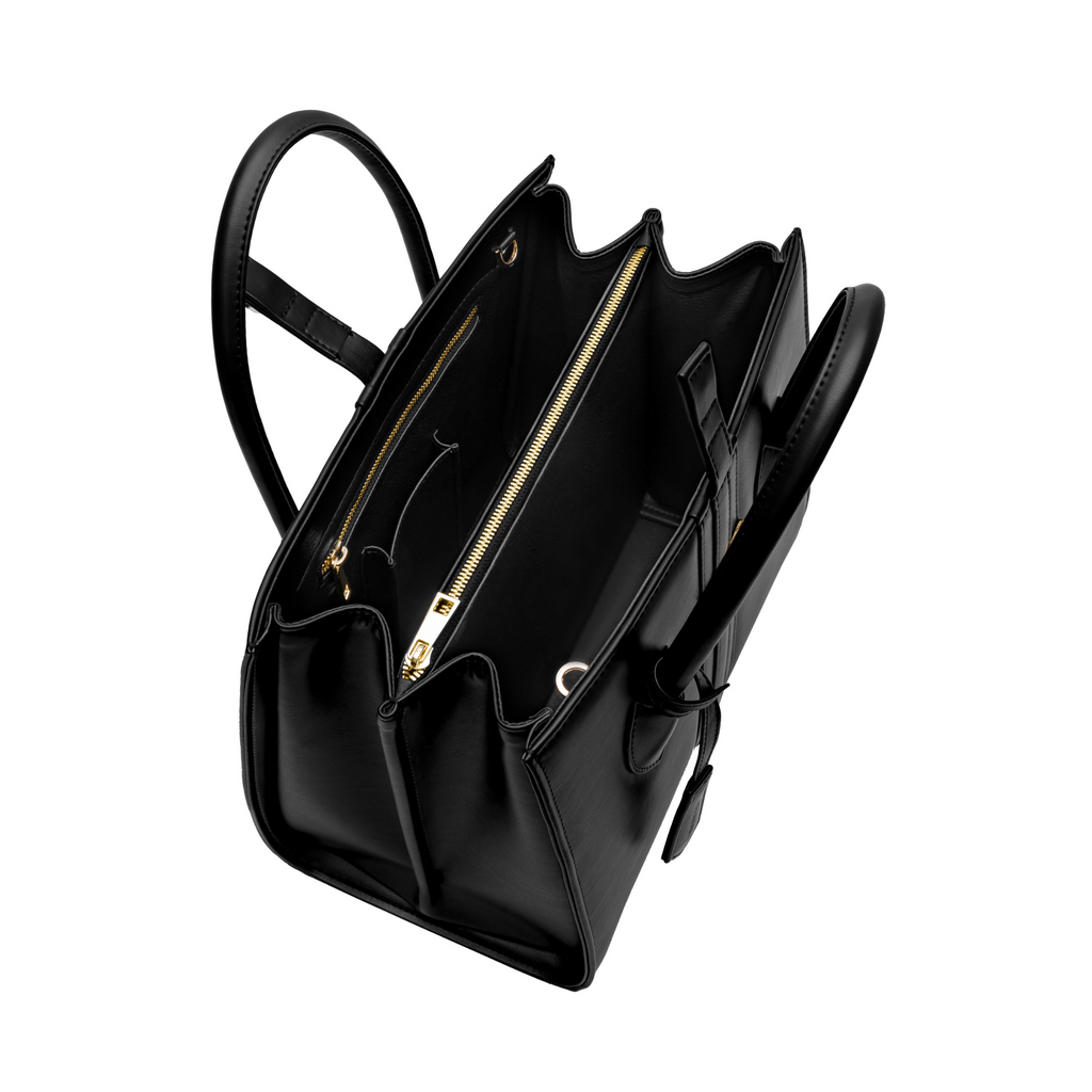 large black handbag inside