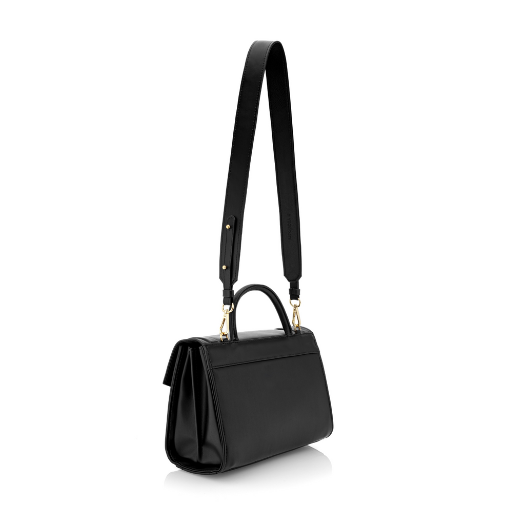 medium black FAITH MIDI handbag with strap