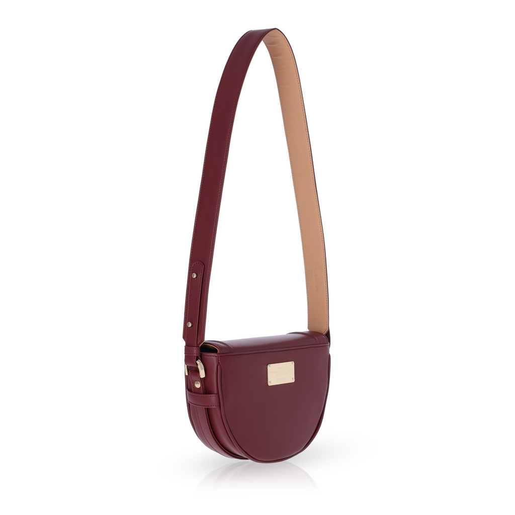 burgundy crescent bag strap
