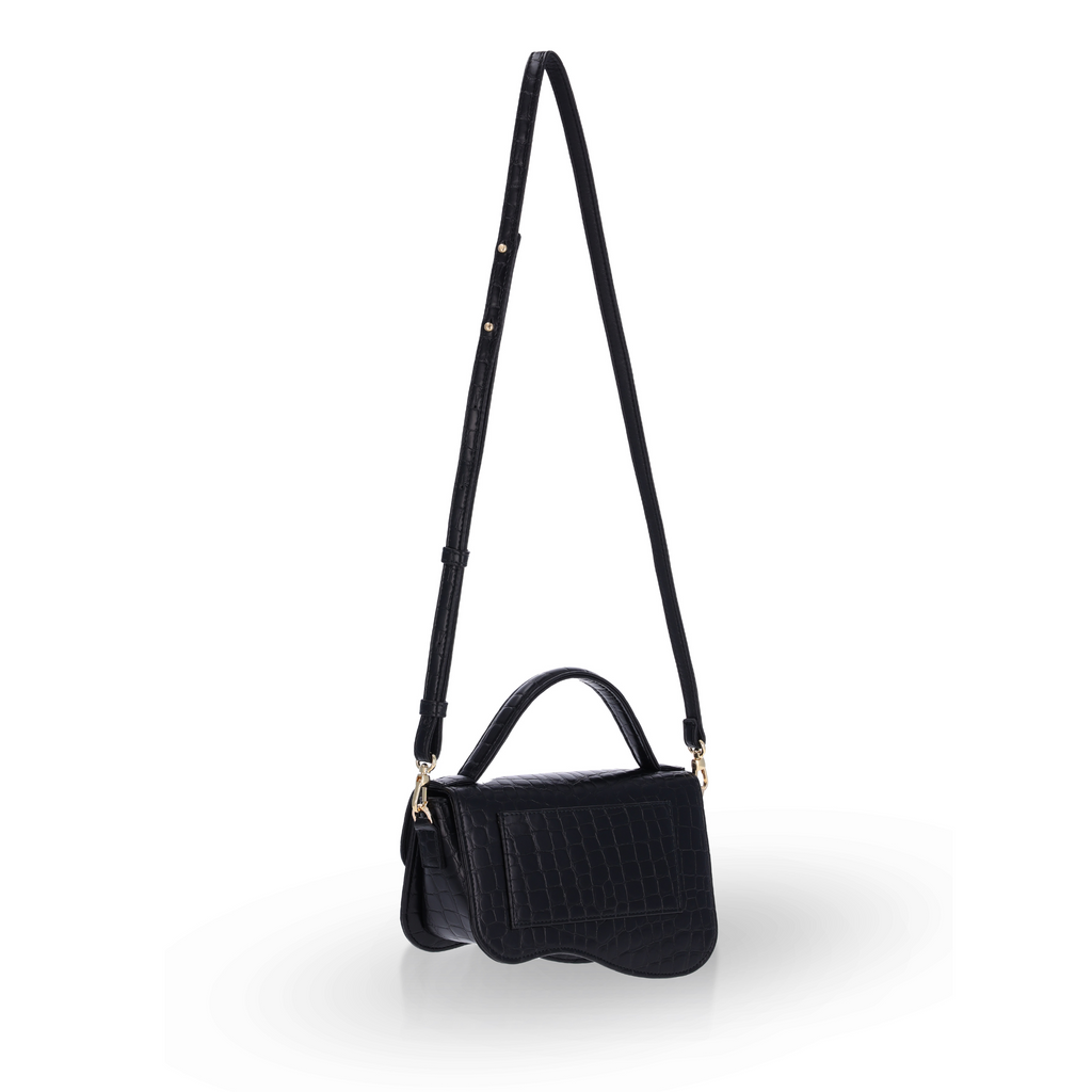 black satchel handbag crossbody