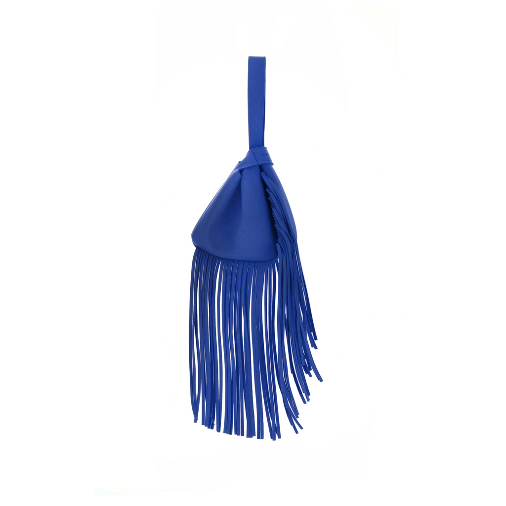 blue fringe bag