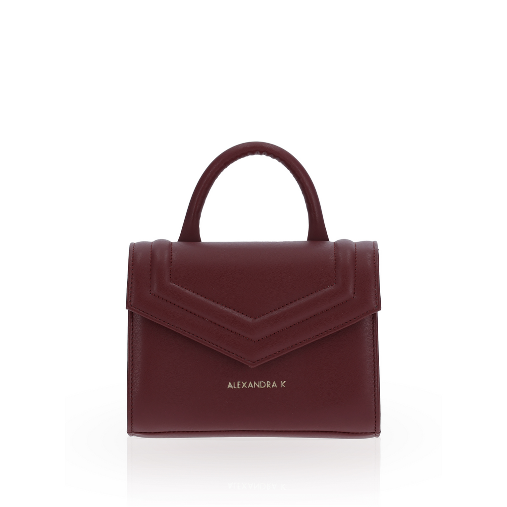 burgundy mini handbag
