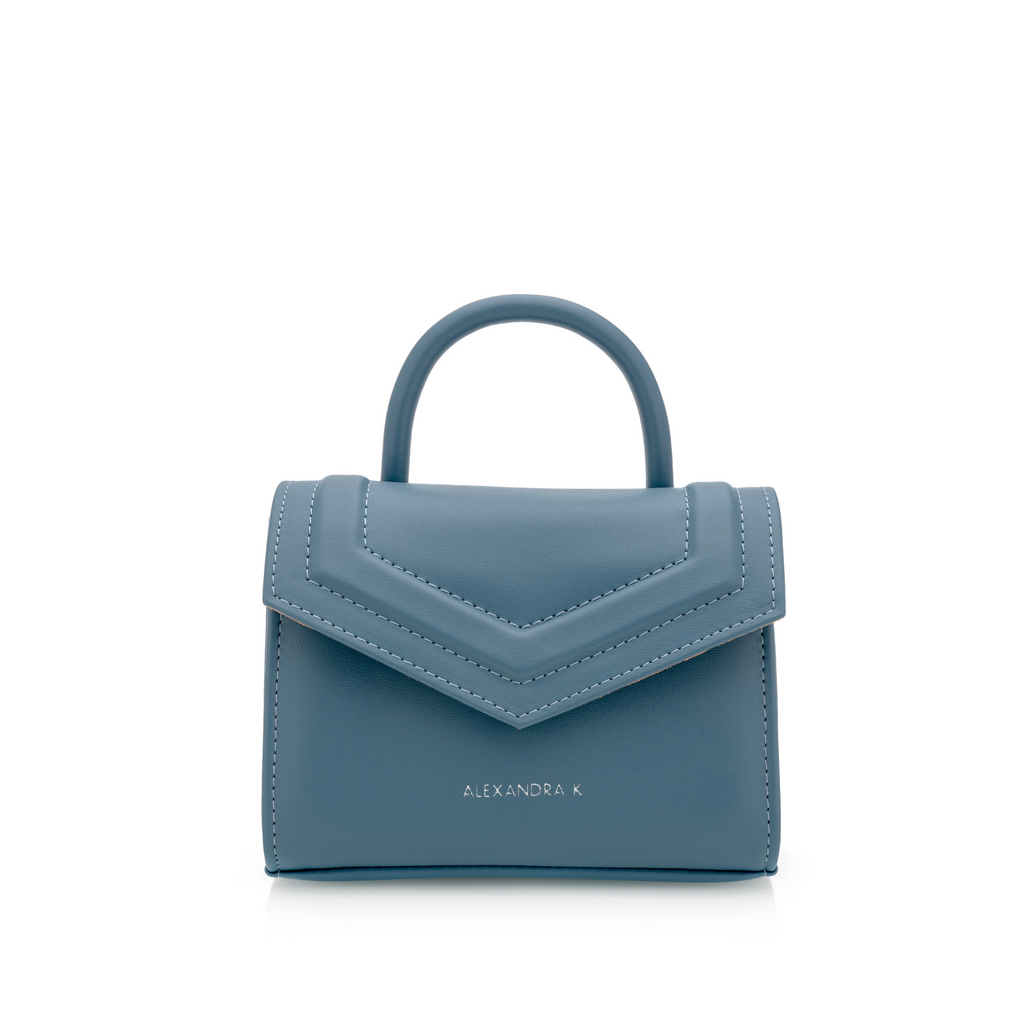 small blue handbag
