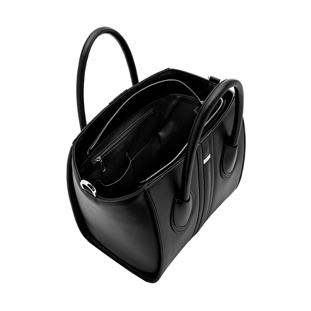 wide strap bag black inside