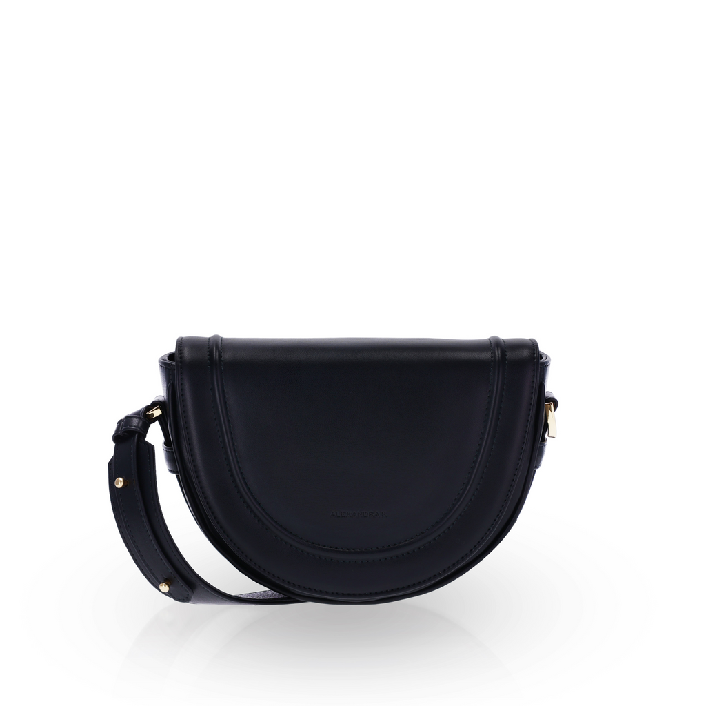 black crescent handbag
