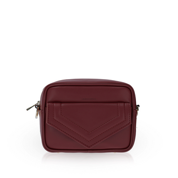 burgundy women's messenger bag